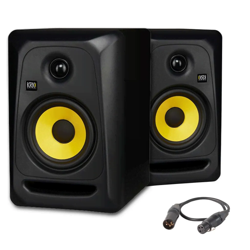 KRK CL5G3 5" Classic Professional Bi-amp Powered Studio Monitor - Pair + XLR Cable