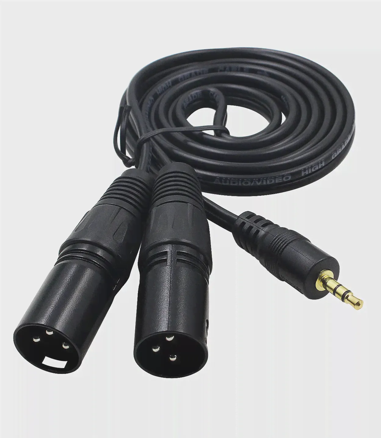 🛍 5ft 18 "(3,5 мм) к двойному XLR штекерному кабелю для KRK Rokit 5 G2s, hs50m-3